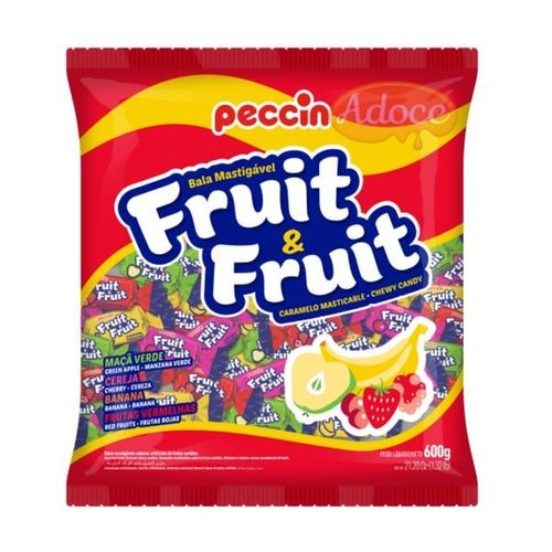 Bala mastigavel Fruit& Fruit 600g - Peccin