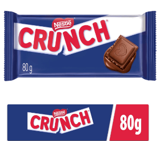 Barra de chocolate ao leite caixa com 16 unidades de 80g - Crunch