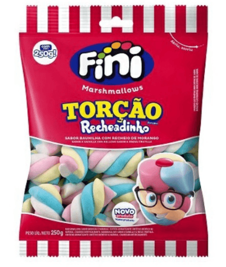 Marshmallow recheado pacote com 250g - Fini