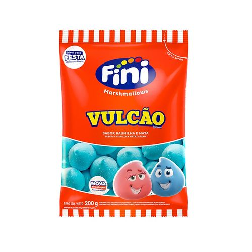 Marshmallow vulcão azul pacote com 200g - Fini