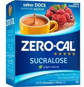 Adoçante Dietético em Pó Sucralose com 50 sachês - Zero Cal