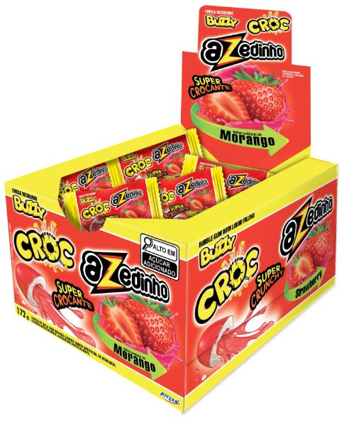 Chiclete sabor Morango azedinho com 172g - Croc