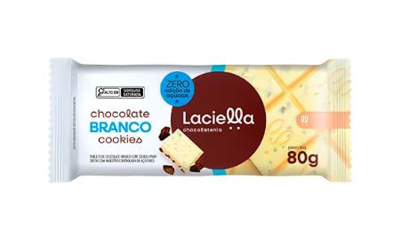 Chocolate Tablete Zero Adição Açucar Branco Cookies 80g - Laciella