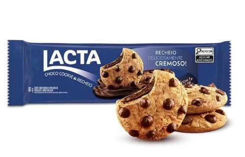 Biscoito Cookies Recheado Ao Leite 80g - Lacta