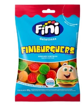 Bala de Gelatina FiniBurguers Pacote com 90g - Fini