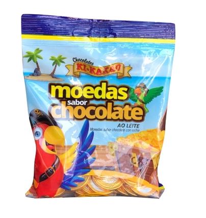 Moedas de chocolate ao leite Pacote com 65g - Ki-Kakau