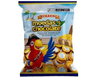 Moedas de chocolate ao leite Pacote com 160g - Ki-Kakau