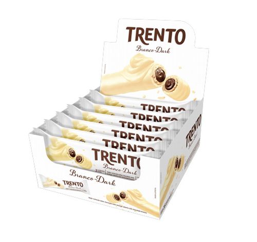 Chocolate sabor Chocolate Branco caixa com 16 unidades de 32g - Trento