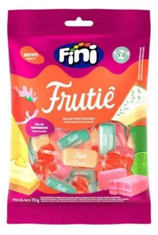 Bala Mastigáveis Frutiê Mix de Sabores pacote com 200g - Fini