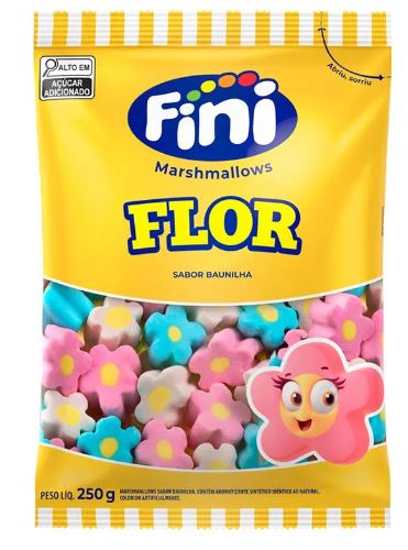 Marshmallow flor pacote com 250g - Fini