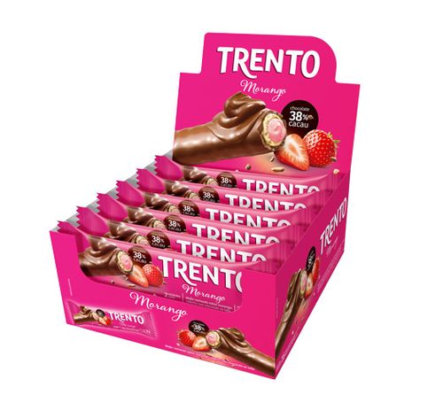 Chocolate sabor Morango caixa com 16 unidades de 29g - Trento