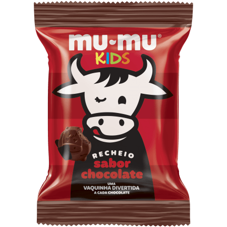 Chocolate ao leite com recheio sabor chocolate caixa com 24 unidades - Mu-Mu kids