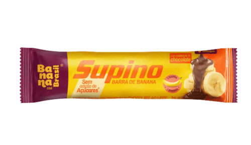 Barra de frutas com cobertura de chocolate sabor Banana Zero açucares 24g - Supino