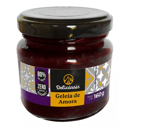 Geleia de Amora zero adiçao de açucares 160g - Delicassis