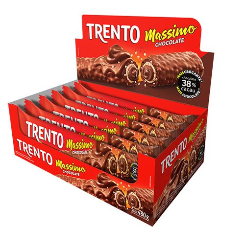 Chocolate ao leite  caixa de embarque com 8 caixinhas com 15 unidades de 25g - Trento Massimo