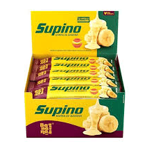 Barra de frutas com cobertura de chocolate branco sabor Banana caixa com 20 unidades com 24g- Supino