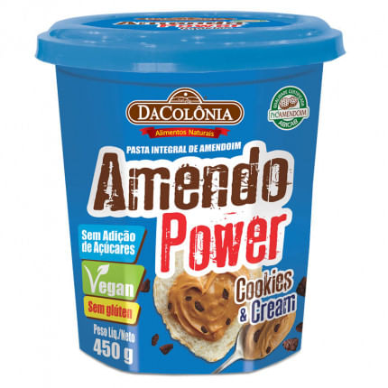 Pasta de Amendoim com Cookies & Cream 450g - Amendo Power