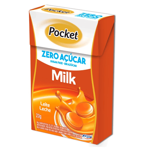 Bala Milk zero adição de açucares com 23g - Pocket