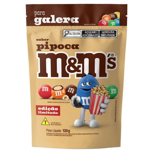 Confeito sabor Pipoca pacote com 120g - M&M