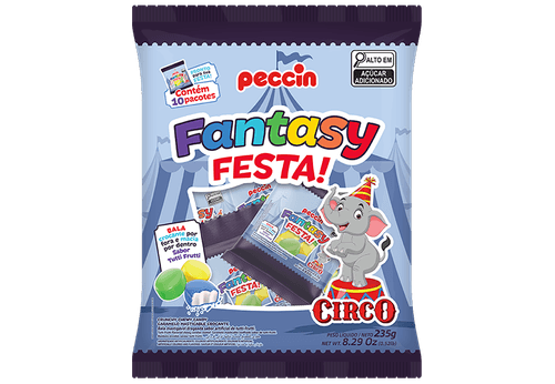 Pirulito Fantasy Festa Circo sabor tutti-frutti pacote com 600g - Peccin