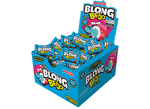 Chiclete Beijo sabor morango e menta com 200g - Blong