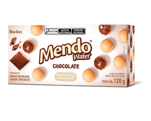 Wafer recheado sabor chocolate com 120g - Mendo Wafer