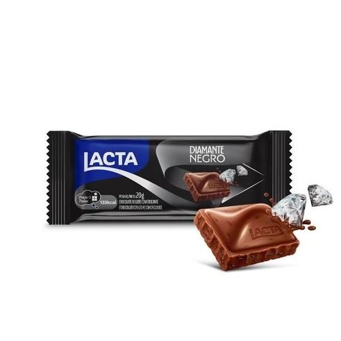 Barra de chocolate diamante Negro caixa com 20 unidades de 20g - Lacta