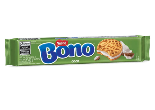 Biscoito Recheado sabor Coco com 90g - Bono