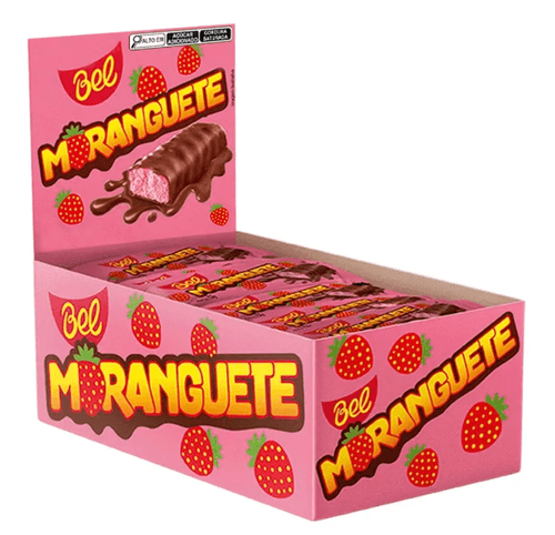 Bombom sabor morango caixa com 24 unidades de 25g - Moranguete