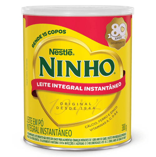 Leite Ninho em pó instantâneo integral 380g - Nestle