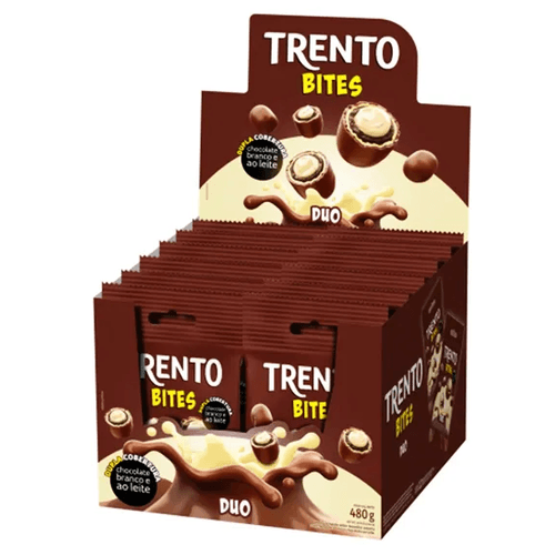 Chocolate Duo caixa com 12 unidades de 40g - Trento Bites