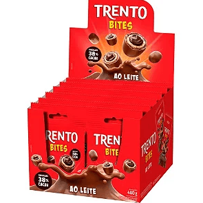 Chocolate ao Leite caixa com 12 unidades de 40g - Trento Bites