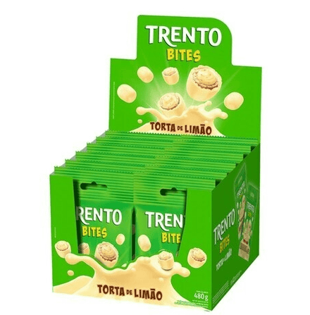Chocolate sabor Torta de Limão caixa com 12 unidades de 40g - Trento Bites