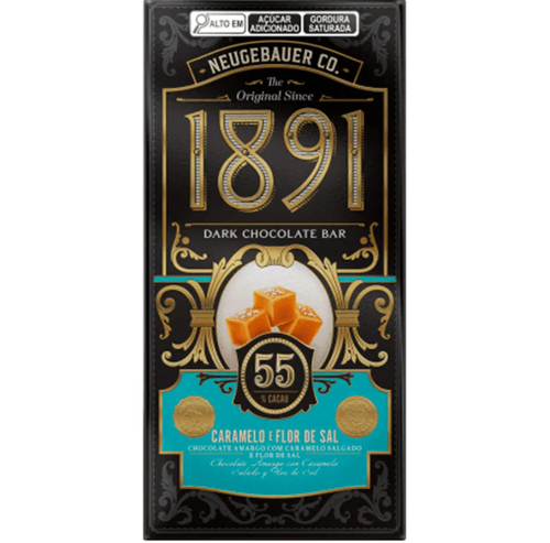 Barra de chocolate 1891 Caramelo flor de sal 90g - Neugebauer