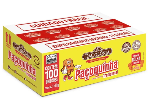 Paçoca de Rolha caixa com 100 unidades de 15g - DaColonia