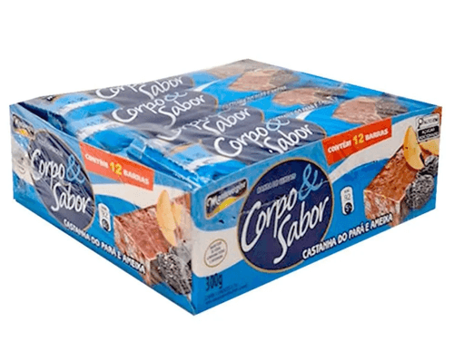 Barra de Cereal sabor Castanha do Pará e Ameixa caixa com 12 unidades de 25g - Corpo e Sabor