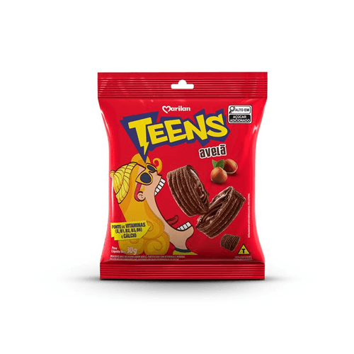 Biscoito recheado sabor avelã com 30g - Teens