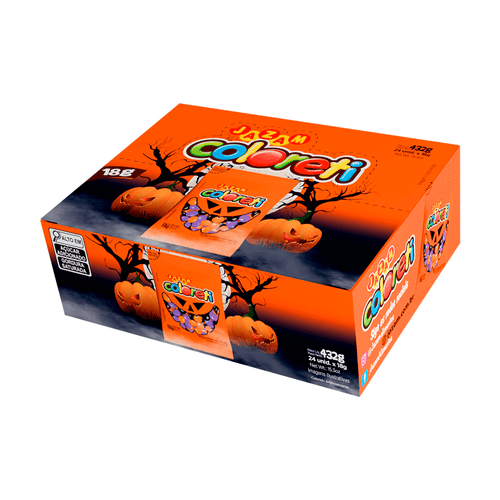 Coloreti Halloween sabor chocolate caixa com 24 unidades - Jazam