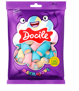 Maxmallows tubo color baunilha com 220g - Docile