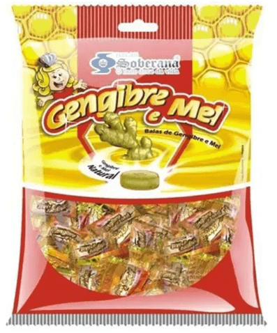 Bala dura de gengibre sabor de mel 400g - Balas Soberana