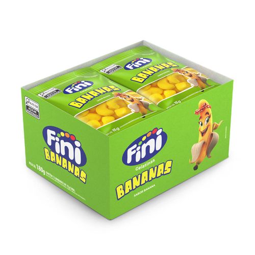 Bala Bananas caixa com 12 unidades de 15g - Fini